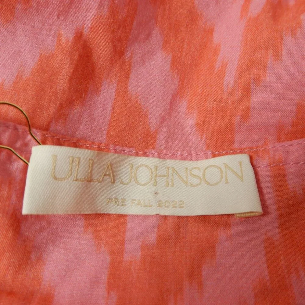 ULLA JOHNSON Iris Tank Size 8 Tie Shoulder Bougainvillea Chevron Poplin NEW $245 - Picture 9 of 16